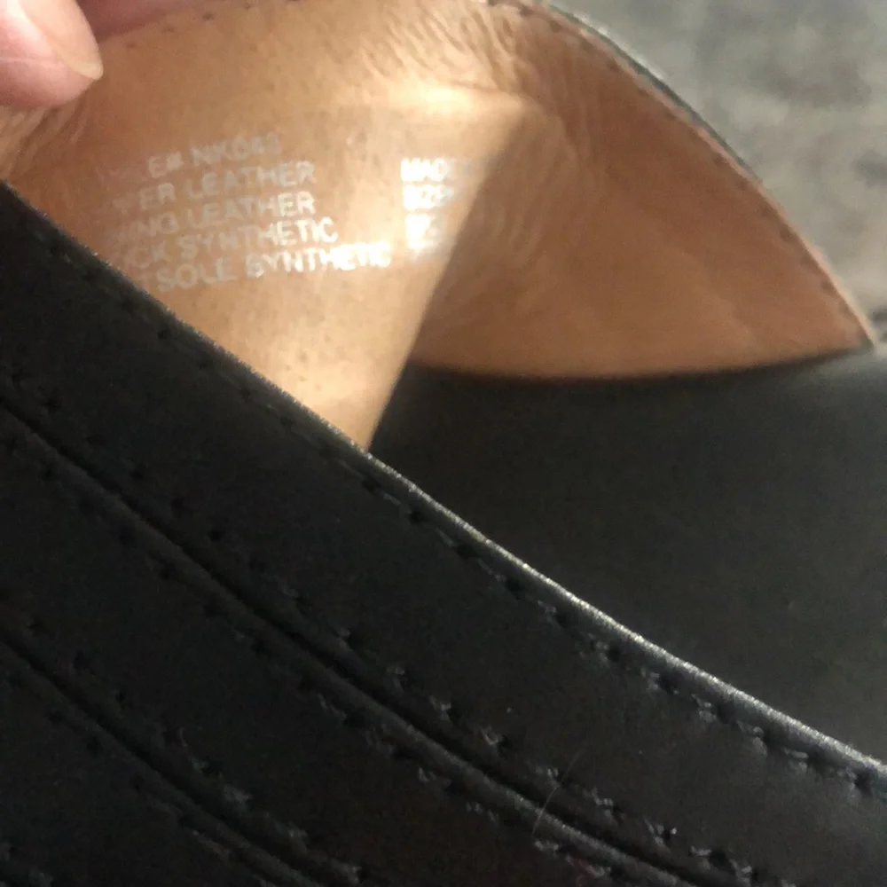 Madewell Alina BLACK Leather PLATFORM SLIDE 7.5 SANDALS NK043 NWOB